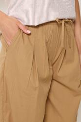 LTS Tall Women's Stone Brown Cotton Barrel Leg Trousers | Long Tall Sally 4