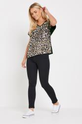 M&Co Petite Women's Natural Brown Leopard Print Short Sleeve Top | M&Co 1