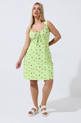 LIMITED COLLECTION Plus Size Green Gingham Fruit Print Mini Dress | Yours Clothing 1