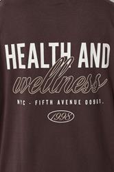 YOURS ACTIVE Plus Size Chocolate Brown 'Health & Wellness' T-Shirt | Yours Clothing 6
