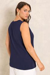 EVANS Plus Size Navy Blue Knitted Waistcoat | Evans 2