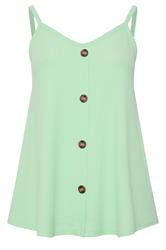 YOURS Plus Size Mint Green Ribbed Swing Vest Top | Yours Clothing 1
