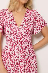LTS Tall Women's Red Ditsy Floral Wrap Maxi Dress | Long Tall Sally 4