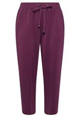EVANS Plus Size Berry Red Luxe Wide Leg Joggers | Evans 1