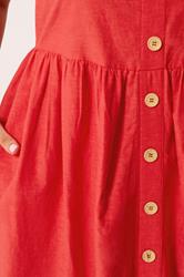 YOURS Plus Size Red Linen Sundress | Yours Clothing 4