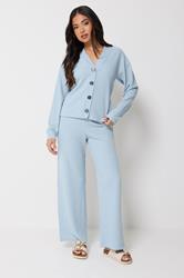 PixieGirl Petite Women's Light Blue Ribbed Soft Touch Cardigan | PixieGirl 1