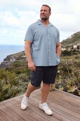 BadRhino Big & Tall Blue Geometric Poplin Shirt | BadRhino 3
