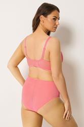 YOURS Plus Size Pink Fishnet Lace Underwired Bra | Yours Clothing 2