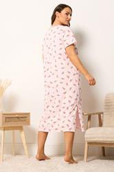 YOURS Plus Size Pink Watermelon Print Nightdress | Yours Clothing 2
