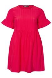 YOURS Plus Size Red Sleeve Anglaise Tunic Mini Dress | Yours Clothing 5
