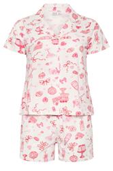 LIMITED COLLECTION Plus Size Set White Mixed Shirt & Short Pyjama | Yours Clothing 5