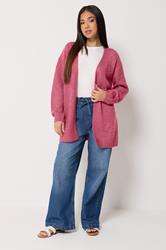 M&Co Petite Pink Flower Embroidered Knitted Cardigan | M&Co 1