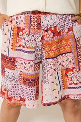 YOURS Plus Size Pink Mosaic Print Crinkle Shorts | Yours Clothing 4