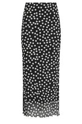 M&Co maxifalda negra de malla de lunares