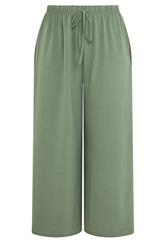 YOURS Plus Size Khaki Green Wide Leg Trousers | Yours Clothing 5