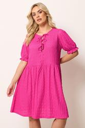 YOURS Plus Size Pink Bow Front Mini Dress | Yours Clothing  3