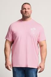 BadRhino Big & Tall Light Pink Acid Wash Graphic T-Shirt | BadRhino 1