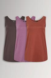 YOURS 3 PACK Curve Navy Blue & Black Core Vest Tops | Yours Clothing 3
