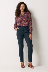 M&Co Berry Red Ditsy Floral Tie Neck Blouse | M&Co 2