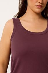YOURS Plus Size Purple Basic Core Vest Top | Yours Clothing 4