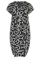 YOURS Plus Size Black Abstract Print Pleat Front Midi Dress | Yours Clothing 5