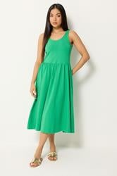M&Co Petite Green Sleeveless Cotton Midi Dress | M&Co 1