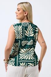 LIMITED COLLECTION Plus Size Green Palm Leaf Waistcoat | Yours Clothing 4