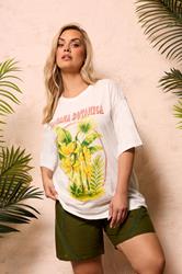YOURS Plus Size White Banana Graphic Boxy T-Shirt | Yours Clothing 3
