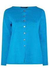 LIMITED COLLECTION Plus Size Cobalt Blue Compacted Knit Cardigan | Yours Clothing 6