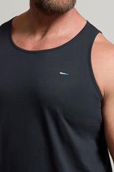 BadRhino Big & Tall Navy Blue Extra Long Plain Vest Top | BadRhino 4