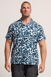 JACK & JONES Big & Tall Blue Sun Print Resort Shirt | BadRhino 3