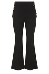 STAR Black Button Detail Flared Trousers | StarByJM 5