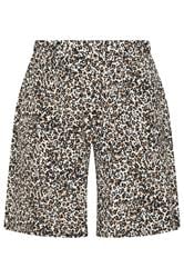 YOURS Plus Size Brown Leopard Textured Shorts | Yours Clothing 5