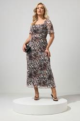 YOURS LONDON Plus Size Brown Leopard Square Neck Maxi Dress | Yours Clothing 3