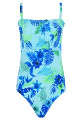 M&Co Blue Floral Print Shirred Swimsuit | M&Co 6
