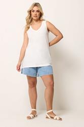 YOURS 3 PACK Plus Size Chocolate Brown & Rust Orange V-Neck Vest Tops | Yours Clothing 5