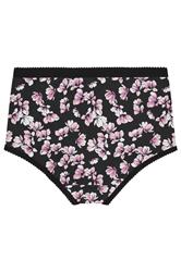 YOURSET 5 PACK Plus Size Pink Inky Floral Full Briefs | Yours Clothing 9