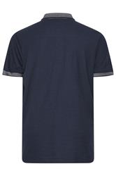 BadRhino Big & Tall Navy Blue Two Tone Waffle Polo Shirt | BadRhino 6
