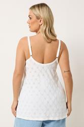 YOURS Plus Size White Broderie Anglaise Vest Top | Yours Clothing 2