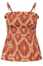 YOURS Plus Size Rust Orange Abstract Vest Top | Yours Clothing 6