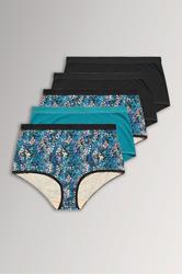 YOURSET 5 PACK Plus Size Teal Green Snake Print Full Briefs | Yours Clothing 3