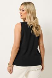 YOURS Plus Size Black Button Front Waistcoat | Yours Clothing 2