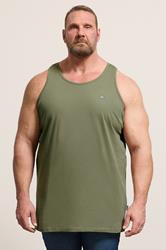 BadRhino Big & Tall 3 Pack Blue/Green/Brown Extra Long Plain Vest Top | BadRhino 2