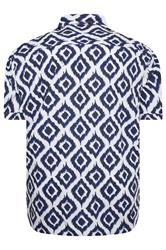 KAM Big & Tall Navy Blue Hawaiian Print Shirt | BadRhino 4