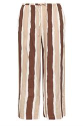 YOURS Plus Size Brown Striped Wide Leg Trousers | Yours Clothing 5