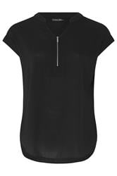 EVANS Blusa negra con cremallera delantera