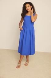 M&Co Blue Linen Midi Dress | M&Co 3