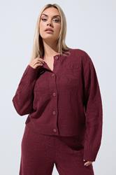 LIMITED COLLECTION Plus Size Red Rose Jacquard Cardigan 1