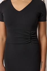 M&Co Black Gathered Waist Midi Dress | M&Co 4