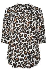 YOURS Plus Size White Leopard Print Blouse | Yours Clothing 5
